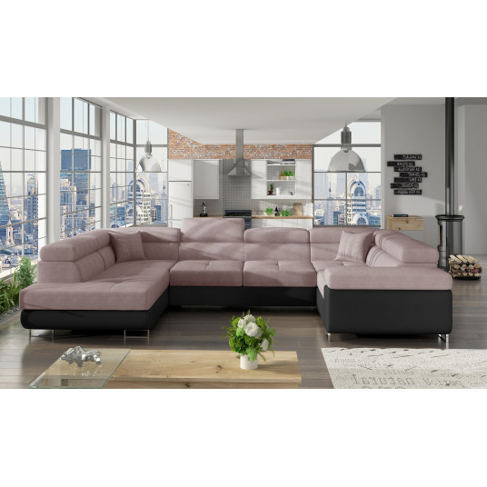 Kampinė sofa Letto su patalynės dėže, audinys Omega 91, Soft 11