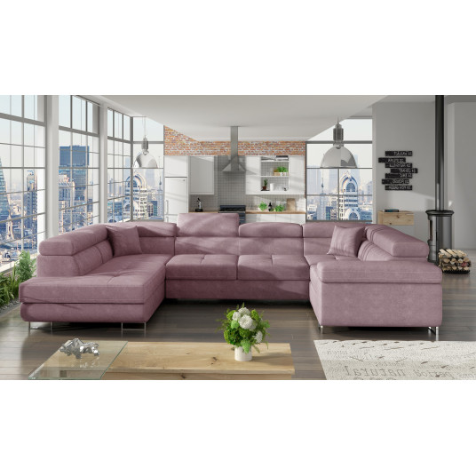 Kampinė sofa Letto su patalynės dėže, audinys Soro 61