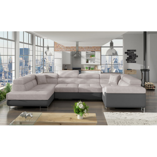 Kampinė sofa Letto su patalynės dėže, audinys Soro 83, Soft 29