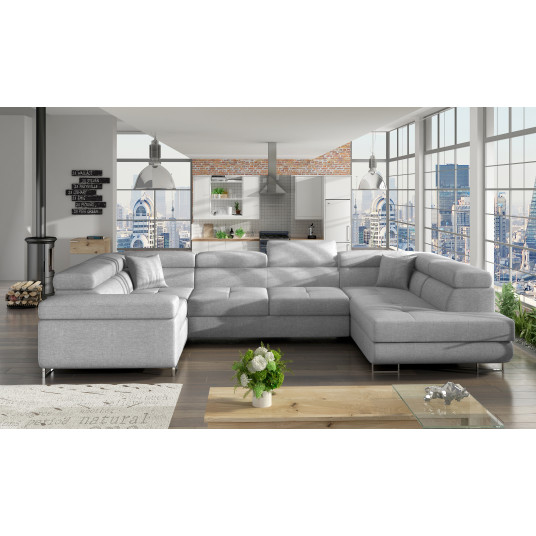 Kampinė sofa Letto su patalynės dėže, audinys Sawana 21