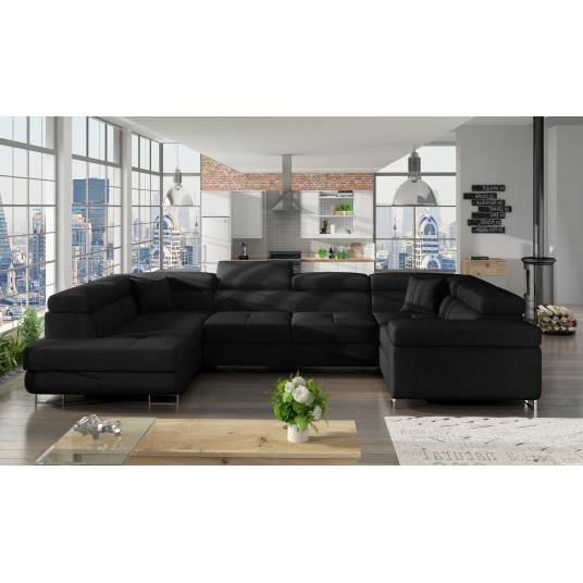 Kampinė sofa Letto su patalynės dėže, audinys Sawana 14