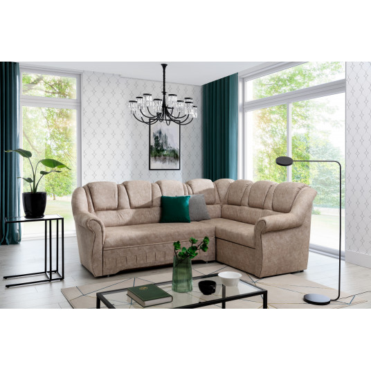 Kampinė sofa Lord_II su patalynės dėže, audinys Dora 21