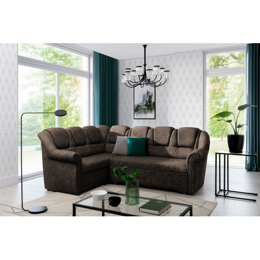 Kampinė sofa Lord_II su patalynės dėže, audinys Dora 28