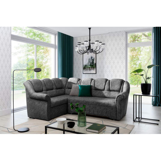 Kampinė sofa Lord_II su patalynės dėže, audinys Dora 90