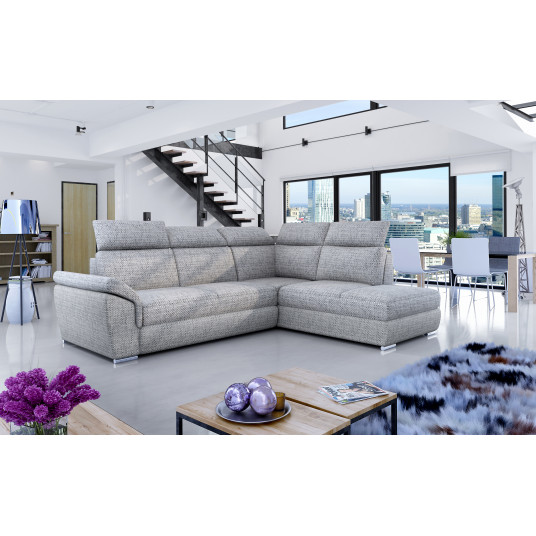 Kampinė sofa Loreto su patalynės dėže, audinys Berlin 01