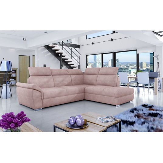 Kampinė sofa Loreto su patalynės dėže, audinys Omega 91