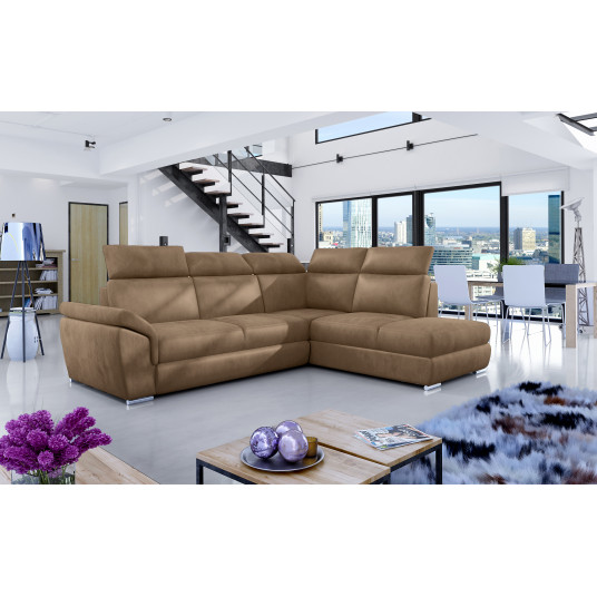 Kampinė sofa Loreto su patalynės dėže, audinys Monolith 09
