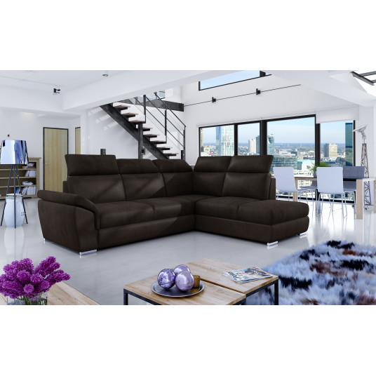 Kampinė sofa Loreto su patalynės dėže, audinys Monolith 29