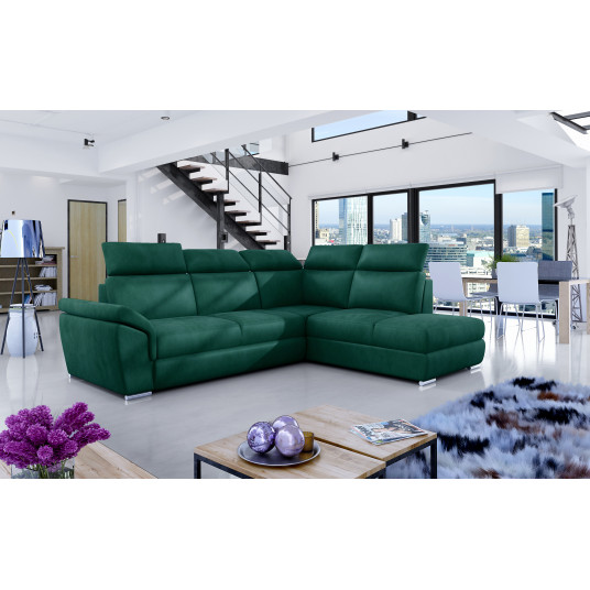 Kampinė sofa Loreto su patalynės dėže, audinys Monolith 37