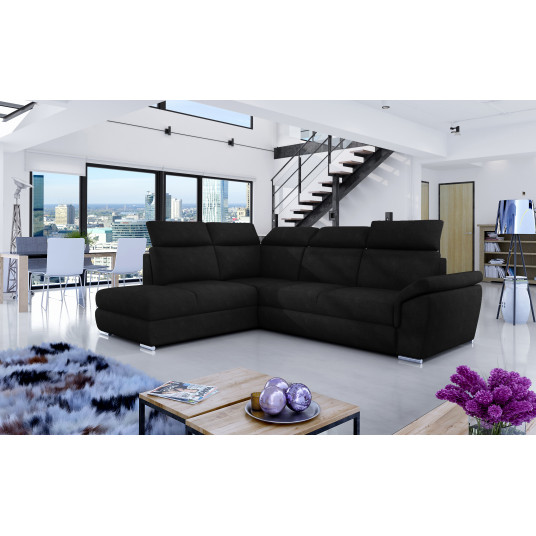 Kampinė sofa Loreto su patalynės dėže, audinys Kronos 07