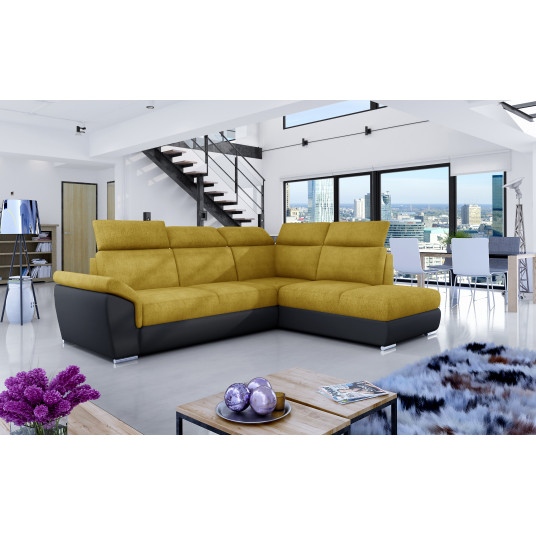 Kampinė sofa Loreto su patalynės dėže, audinys Omega 68, Soft 11