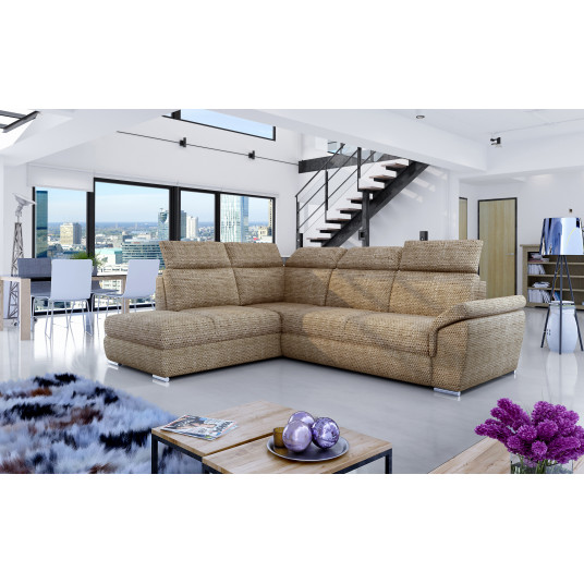 Kampinė sofa Loreto su patalynės dėže, audinys Berlin 03