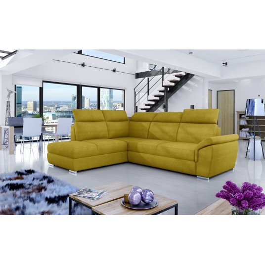 Kampinė sofa Loreto su patalynės dėže, audinys Omega 68