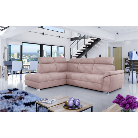 Kampinė sofa Loreto su patalynės dėže, audinys Omega 91