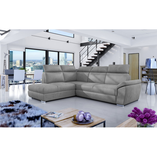 Kampinė sofa Loreto su patalynės dėže, audinys Monolith 84