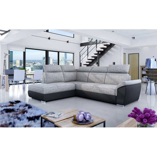 Kampinė sofa Loreto su patalynės dėže, audinys Berlin 01, Soft 11 