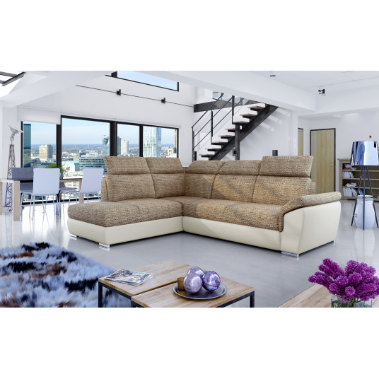 Kampinė sofa Loreto su patalynės dėže, audinys Berlin 03, Soft 33