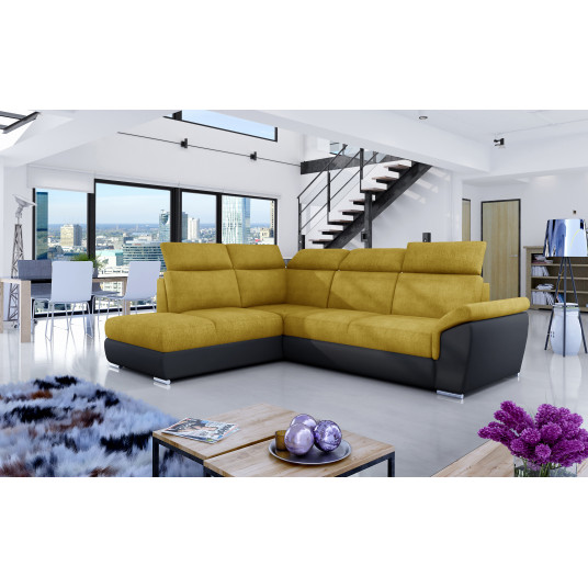 Kampinė sofa Loreto su patalynės dėže, audinys Omega 68, Soft 11
