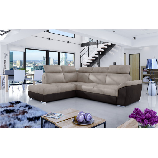 Kampinė sofa Loreto su patalynės dėže, audinys Monolith 09, Monolith 29