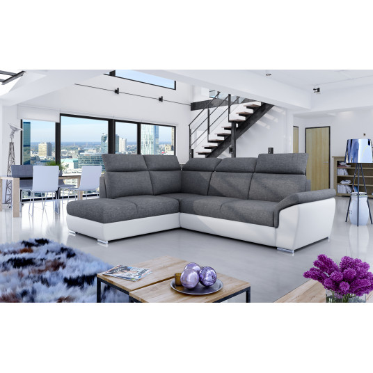 Kampinė sofa Loreto su patalynės dėže, audinys Sawana 05, Soft 17