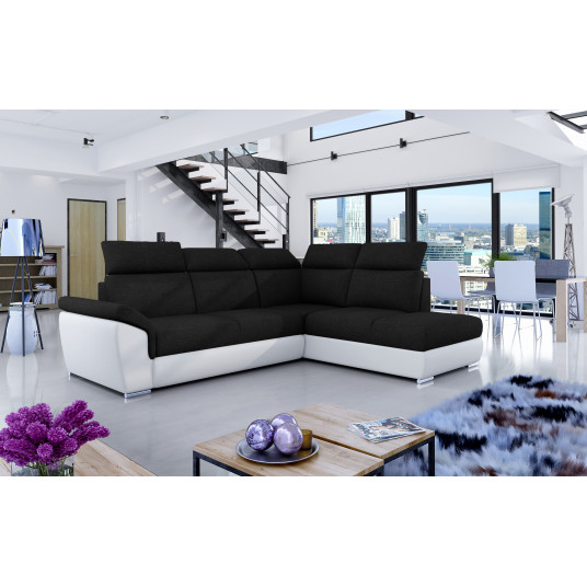 Kampinė sofa Loreto su patalynės dėže, audinys Sawana 14, Soft 17