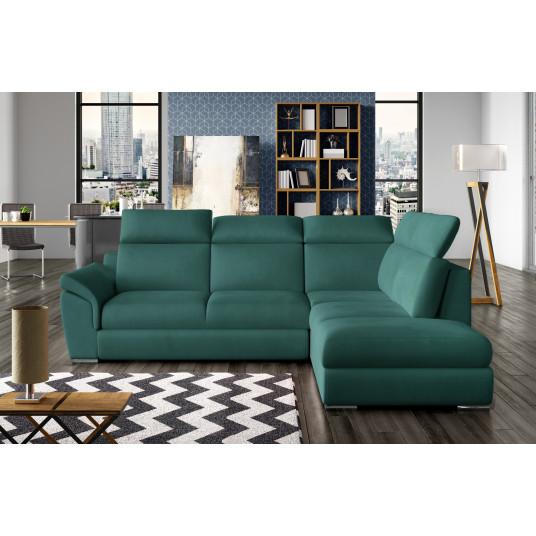 Kampinė sofa Loreto su patalynės dėže, audinys Mat Velvet 75