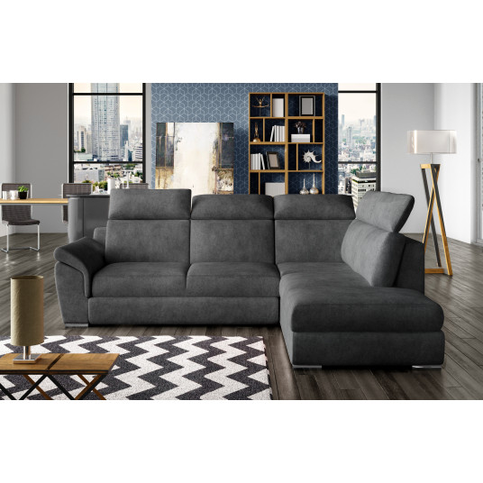 Kampinė sofa Loreto su patalynės dėže, audinys Dora 95