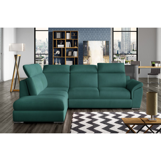 Kampinė sofa Loreto su patalynės dėže, audinys Mat Velvet 75