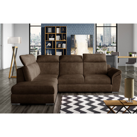 Kampinė sofa Loreto su patalynės dėže, audinys Dora 28