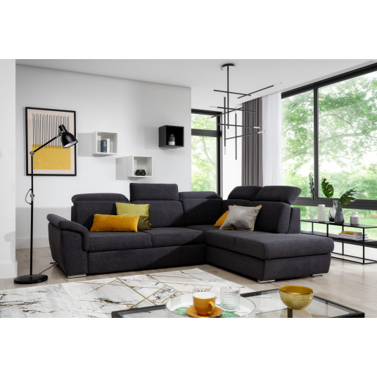 Kampinė sofa Loreto su patalynės dėže, audinys Grande 97