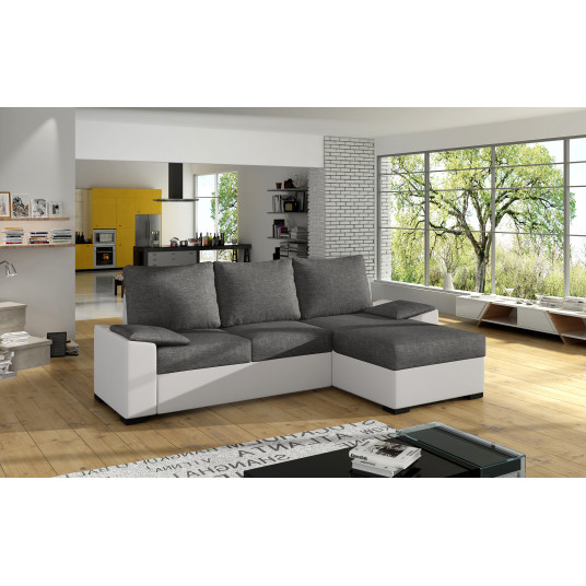 Kampinė sofa Lusso su patalynės dėže, audinys Sawana 05, Soft 17 