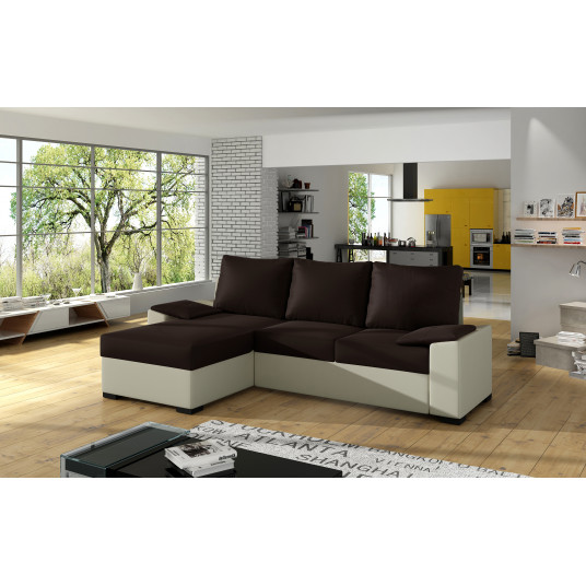  Kampinė sofa Lusso su patalynės dėže, audinys Soft 66, Soft 33 