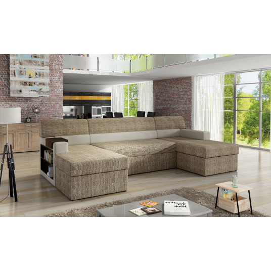 Kampinė sofa Markos su patalynės dėže, audinys Berlin 03, Soft 33