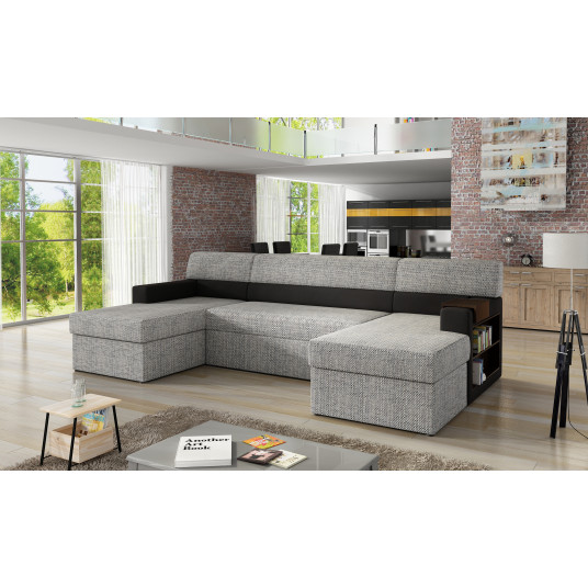Kampinė sofa Markos su patalynės dėže, audinys Berlin 01, Soft 11
