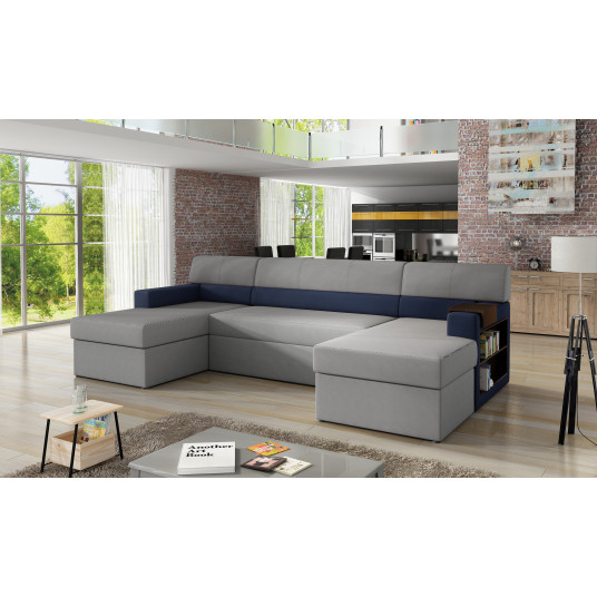 Kampinė sofa Markos su patalynės dėže, audinys Jasmine 90, Soft 09