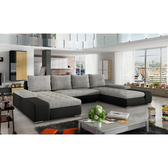 Kampinė sofa Marino su patalynės dėže, audinys Berlin 01, Soft 11