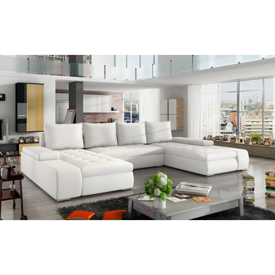 Kampinė sofa Marino su patalynės dėže, audinys Soft 17