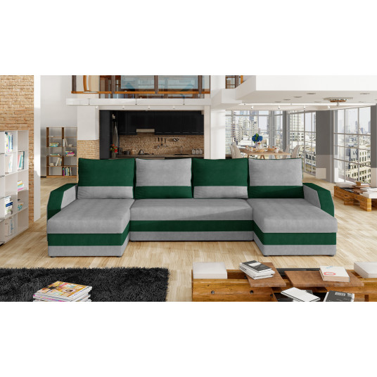 Kampinė sofa Marion su patalynės dėže, audinys Paros 05, Kronos 19