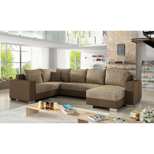 Kampinė sofa Marco su patalynės dėže, audinys Berlin 03, Soft 15