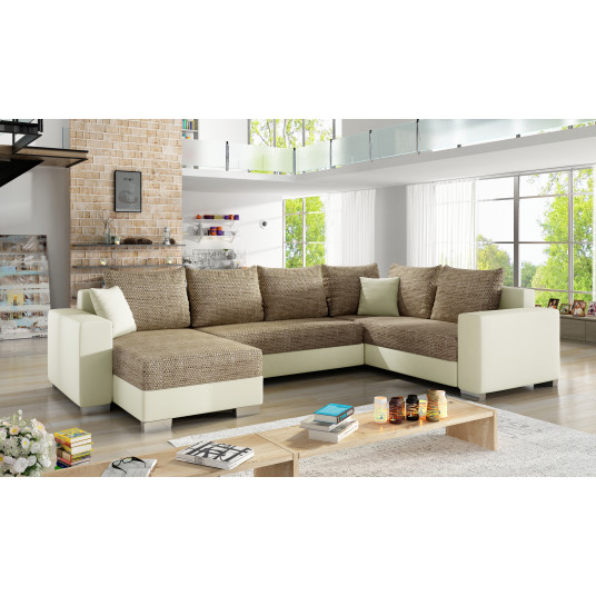 Kampinė sofa Marco su patalynės dėže, audinys Berlin 03, Soft 33