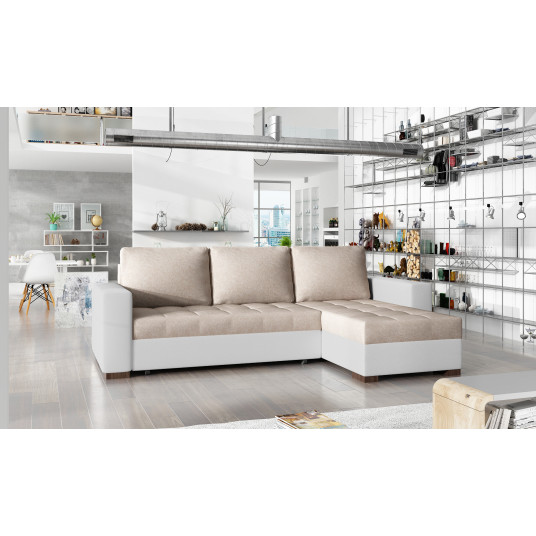  Kampinė sofa Newark su patalynės dėže, audinys Dora 21, Soft 17 
