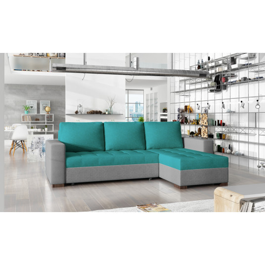 Kampinė sofa Newark su patalynės dėže, audinys Dora 85, Dora 90