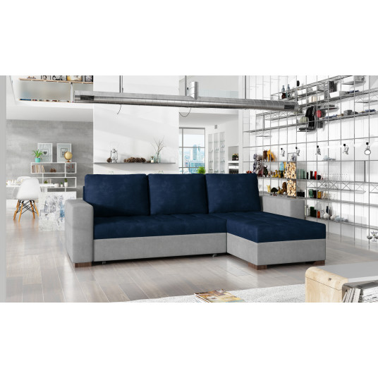 Kampinė sofa Newark su patalynės dėže, audinys Kronos 09, Paros 05