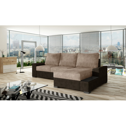 Kampinė sofa Negro su patalynės dėže, audinys Dora 28, Dora 21