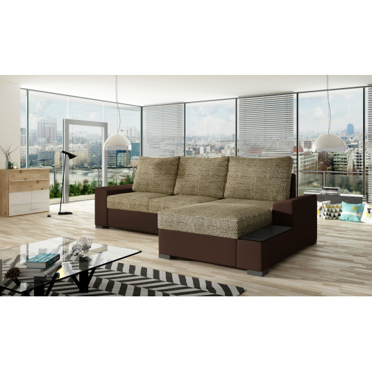 Kampinė sofa Negro su patalynės dėže, audinys Berlin 03, Soft 66