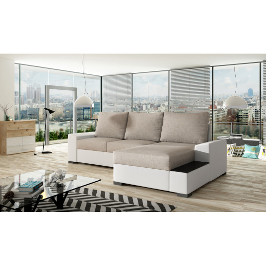 Kampinė sofa Negro su patalynės dėže, audinys Dora 21, Soft 17