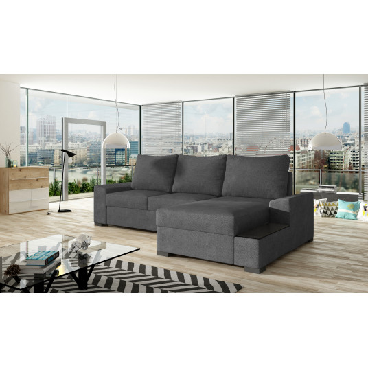 Kampinė sofa Negro su patalynės dėže, audinys Soro 93