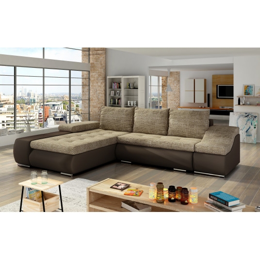 Kampinė sofa Ontario su patalynės dėže, audinys Berlin 03, Soft 66