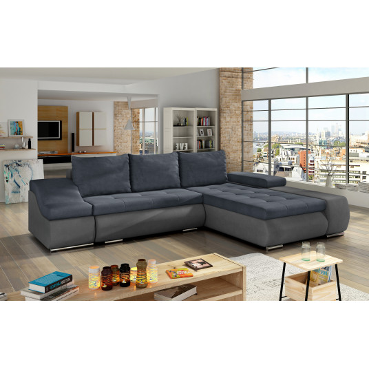  Kampinė sofa Ontario su patalynės dėže, audinys Soro 76, Soro 93 