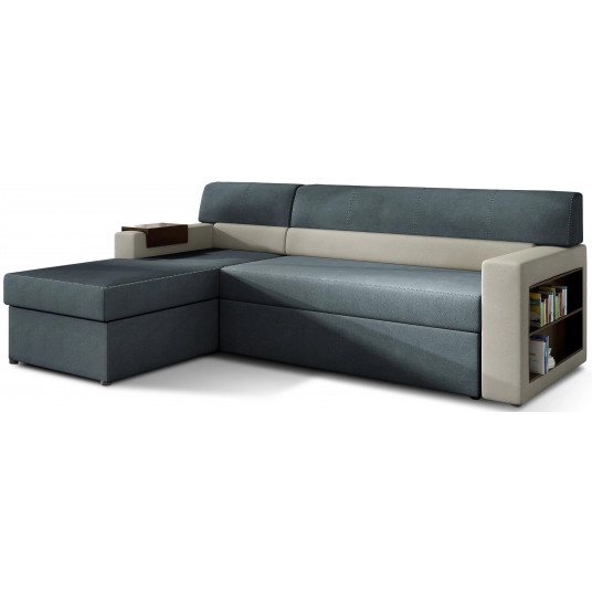 Kampinė sofa Rico su patalynės dėže, audinys Soro 76, Soro 83